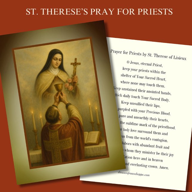 Catholic Priest Prayer by St. Therese Religious  Business Card (Creator Uploaded)