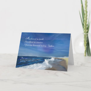 Catholic Priest Religious Father's Day Ocean Faith Card