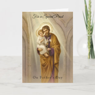 Catholic Priest St. Joseph Jesus Father's Day Card