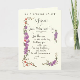 Catholic Priest St. Valentines Day Religious Holiday Card