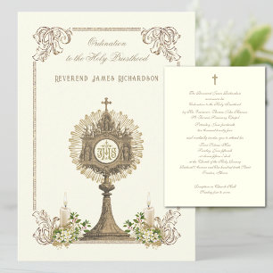 Catholic Priesthood Ordination Anniversary  Invitation