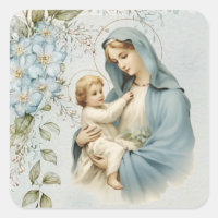 Catholic Religious Floral Jesus Virgin Mary 