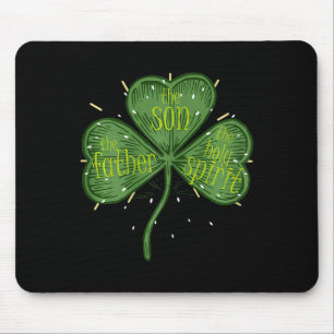 Catholic Religious Irish Shamrock Christian St Pat Mouse Pad