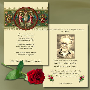 Catholic Religious Jesus Sympathy Funeral Holiday  Thank You Card