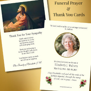 Catholic Religious Jesus Sympathy Funeral  Thank You Card