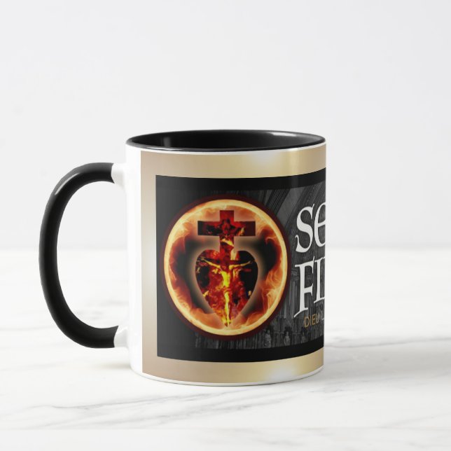 Catholic Religious Sensus Fidelium Crucifix Mug (Left)