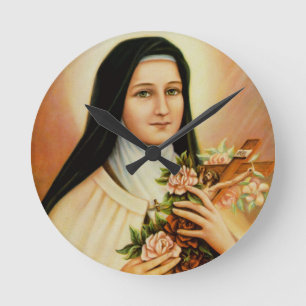 Catholic Religious St. Therese the Little Flower Round Clock