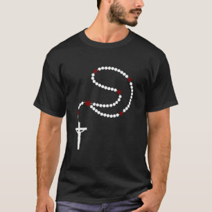 Catholic Rosary Beads Crucifix Christian Faith T-Shirt