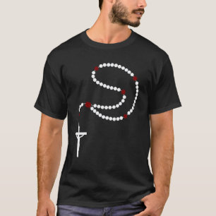 Catholic Rosary Beads Crucifix Christian Faith T-Shirt