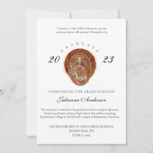 Catholic Sacred Heart Jesu Graduation Announcement