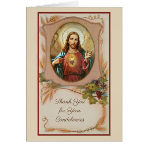Catholic Sacred Heart Jesus Condolence Thank You