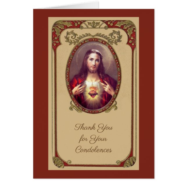 Catholic Sacred Heart Jesus Condolence Thank You (Front)