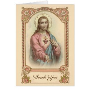 Catholic Sacred Heart Jesus  Condolence Thank You
