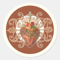 Catholic Sacred Heart Jesus Roses Elegant Classic