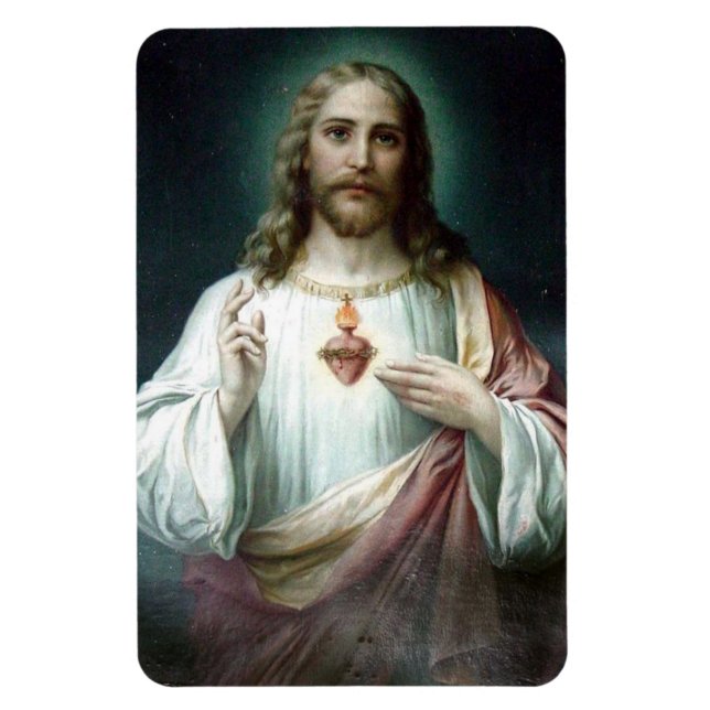 Catholic Sacred Heart of Jesus religious vintage Magnet (Vertical)
