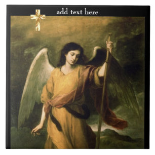 Catholic Saint Archangel Raphael Add Verse Ceramic Tile