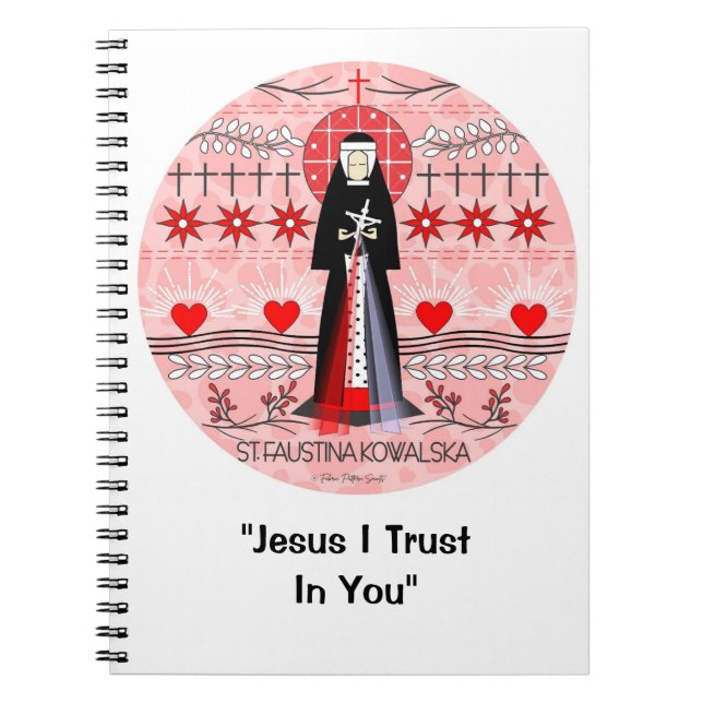 Catholic Saint Notebook: St. Faustina Kowalska Notebook (Front)