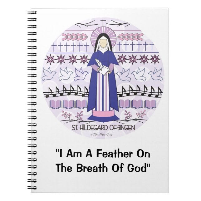 Catholic Saint Notebook: St. Hildegard Bingen Notebook (Front)