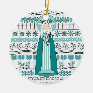 Catholic Saint Ornament: St. Catherine of Siena Ceramic Ornament