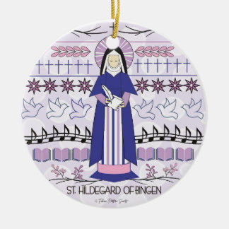 Catholic Saint Ornament: St. Hildegard of Bingen Ceramic Ornament