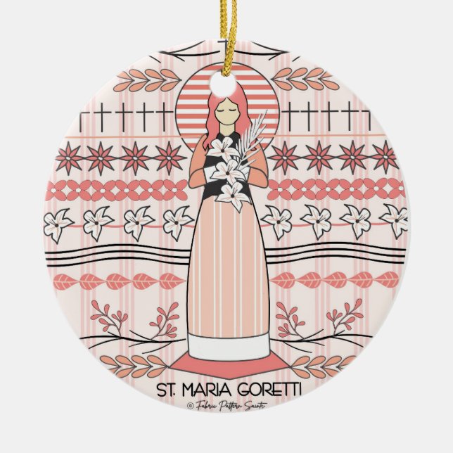 Catholic Saint Ornament: St. Maria Goretti Ceramic Ornament (Front)