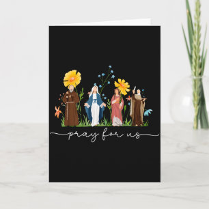 Catholic Saints Floral Women Religious Men Women K Card