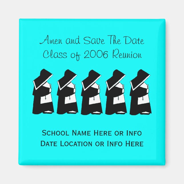 Catholic School Reunion Nun Save The Date Custom Magnet (Front)