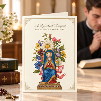 Catholic Seminarian Spiritual Bouquet Prayer Holiday Card