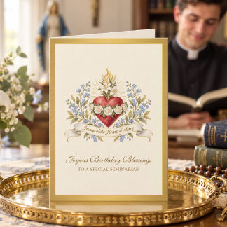 Catholic Seminarian Virgin Mary Birthday Prayer Card