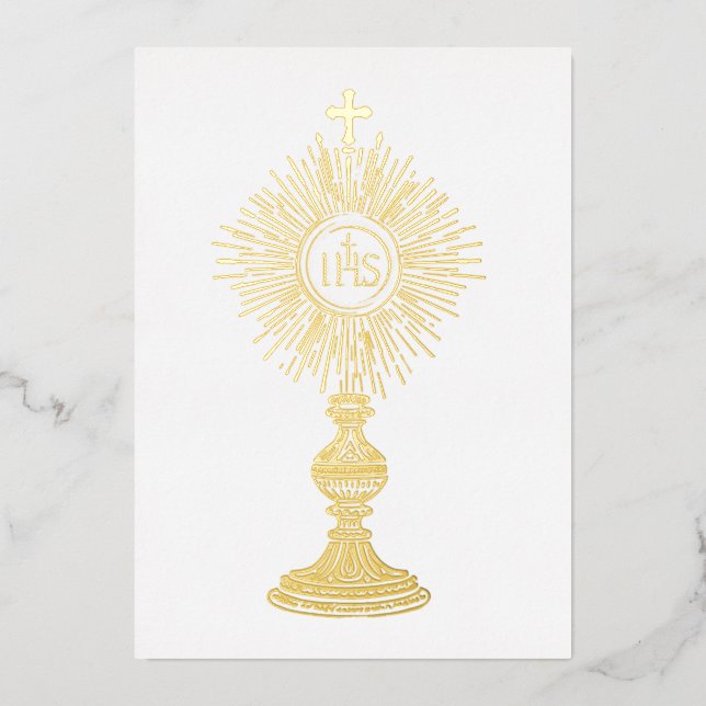 catholic small 5" x 7" Eucharist monstrance  (Front)