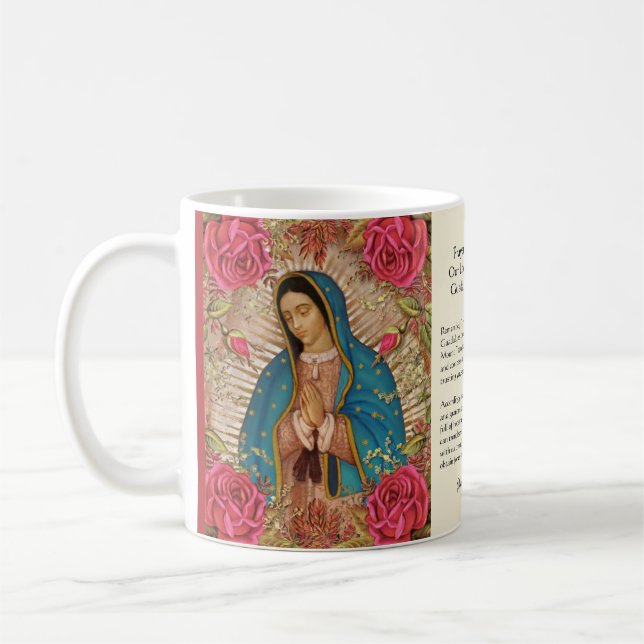 Catholic Spanish Guadalupe Religious Virgin Mary Coffee Mug (Left)