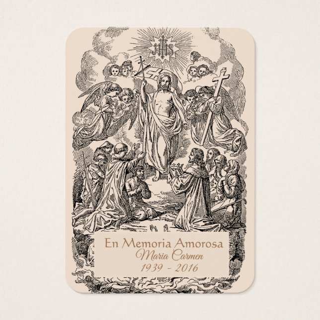 Catholic Spanish Jesus Funeral Memorial Holy Card (Front)