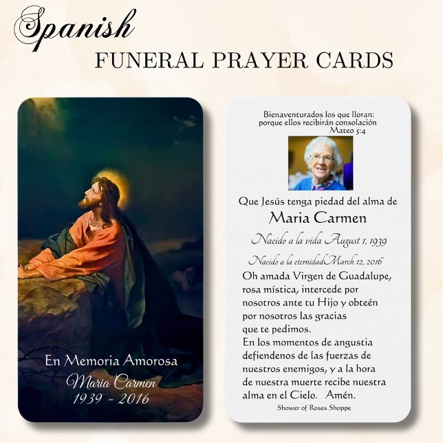 Catholic Spanish Jesus Funeral Memorial Holy Card (Creator Uploaded)