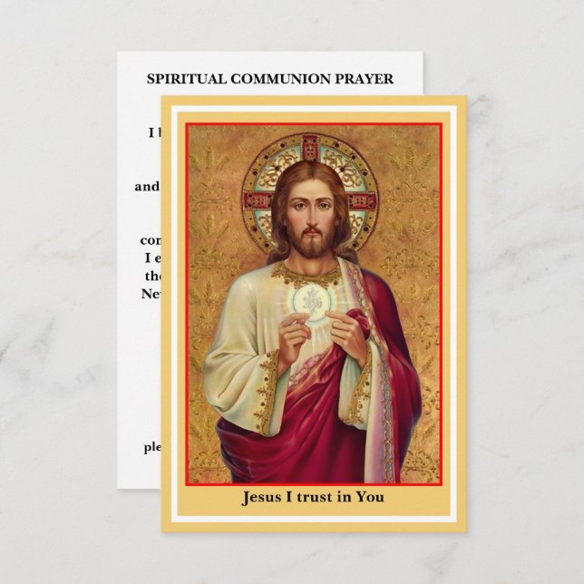 Catholic Spiritual Communion Prayer Card (Front/Back)