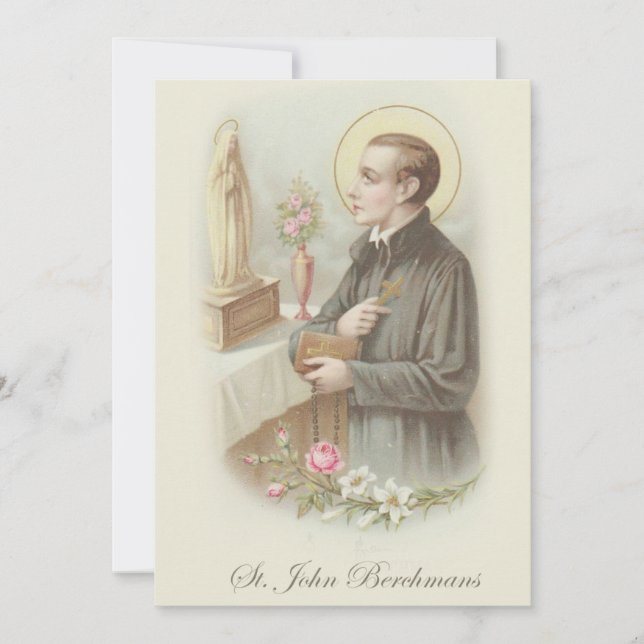 Catholic St. John Berchmans Altar Boys Prayer Invitation (Front)