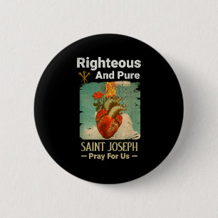 Catholic St. Joseph, Patron Saint Of Fathers, Pray 6 Cm Round Badge