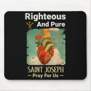 Catholic St. Joseph, Patron Saint Of Fathers, Pray Mouse Pad
