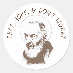 Catholic St. Padre Pio Capuchin Brown Classic Round Sticker