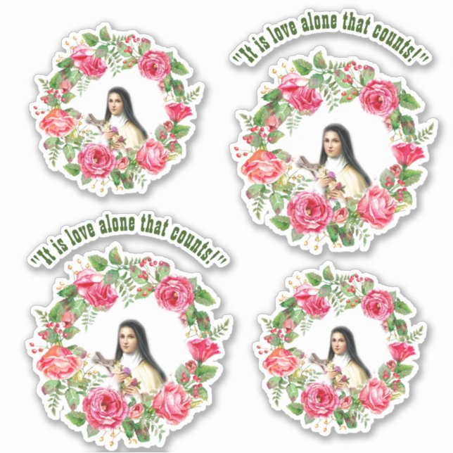Catholic St. Therese Quotes Pink Roses (Front)