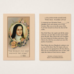 Catholic St. Therese Sympathy Prayer Holy Card