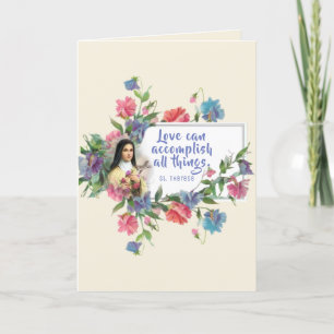 Catholic St. Therese the Little Flower Holiday Card