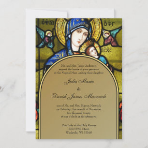 Catholic Stained Glass Wedding  Invitation