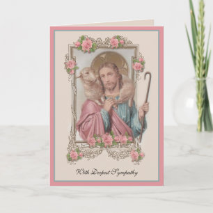  Catholic Sympathy Condolence Jesus Good Shepherd Card