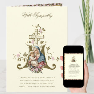 Catholic Sympathy Condolence Virgin Mary Card