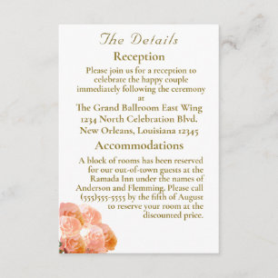 Catholic Terracotta Rose Wedding Enclosure Card