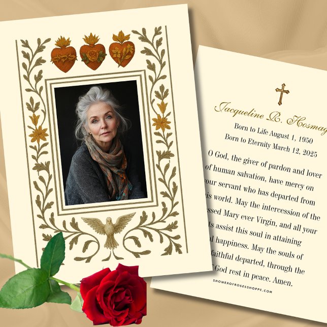 Catholic Three Hearts Funeral Memorial Prayer  (Creator Uploaded)