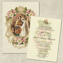 Catholic Traditional Bridal Wedding Invitation