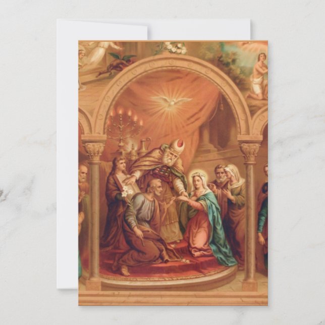 Catholic Traditional Bridal Wedding Invitation (Front)