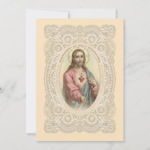 Catholic Vintage First Holy Communion Invitation