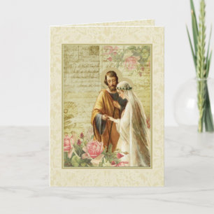 Catholic Vintage Wedding Engagement Religious Card
